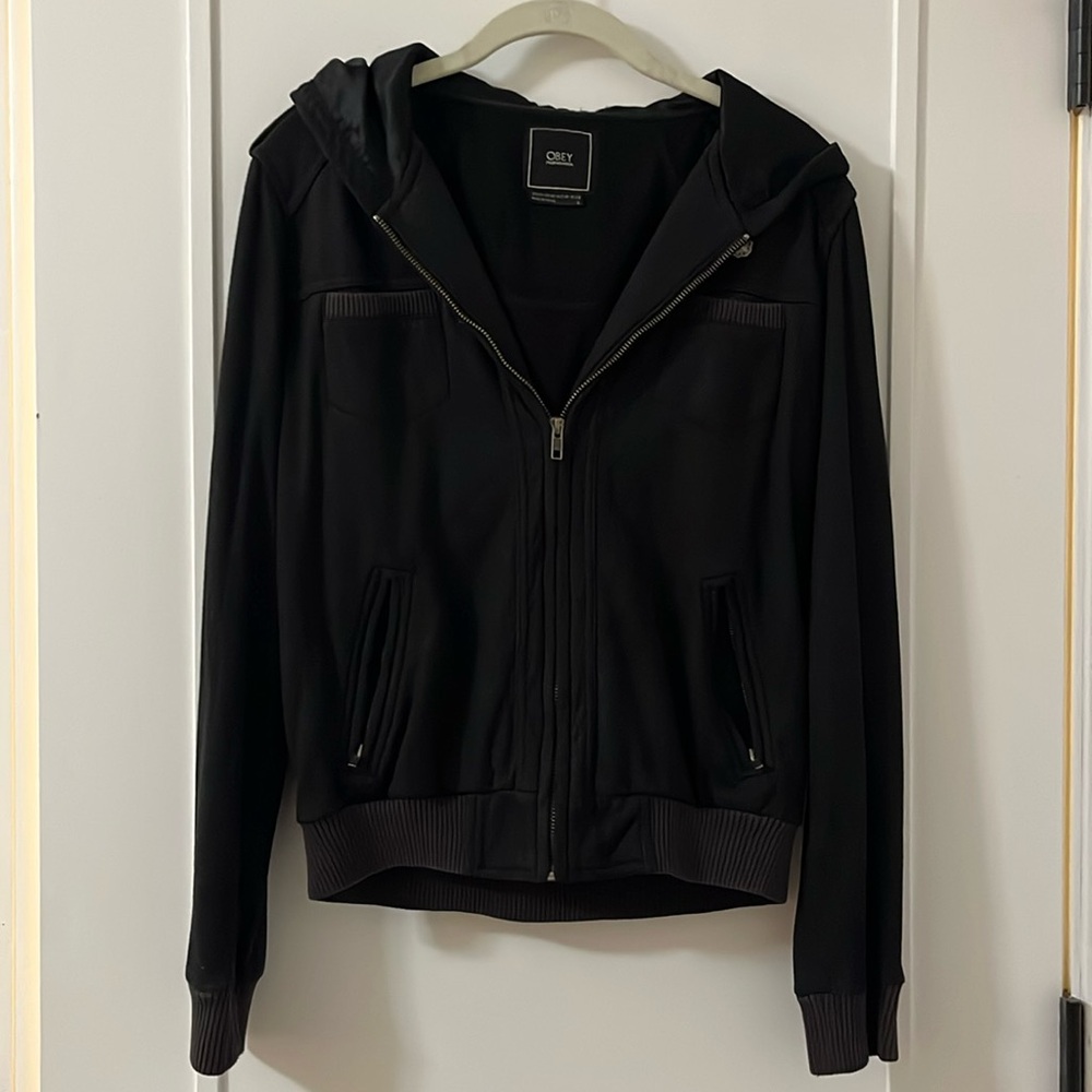 Obey Bomber Hoodie Jacket, Large